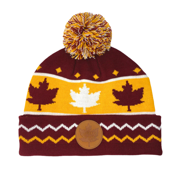 Upstate of Mind Maple Leaf Pom Beanie
