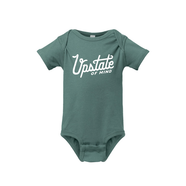 Our Heritage Script Upstate of Mind infant bodysuit in Sage