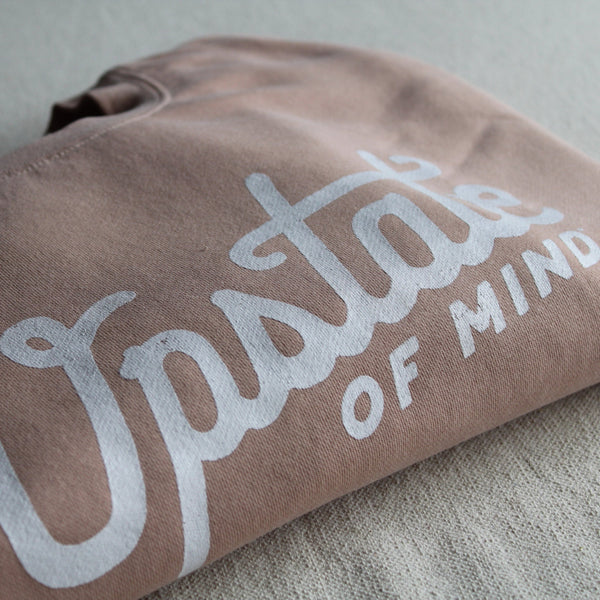 Upstate of Mind - Heritage Script Crewneck - Dusty Rose