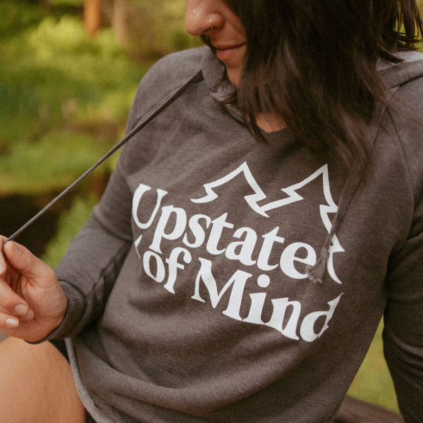Upstate of Mind Women's Pine Tree Hoodie - Graphite Heather