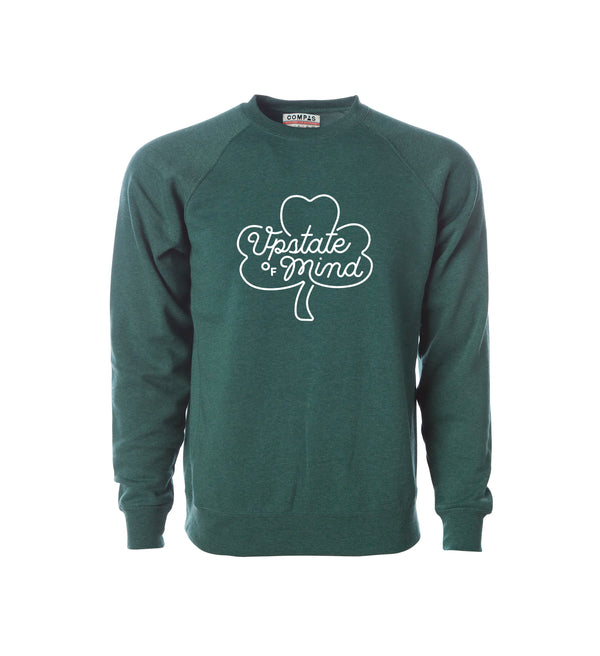 Upstate of Mind - St. Patty's Crewneck - Moss Heather