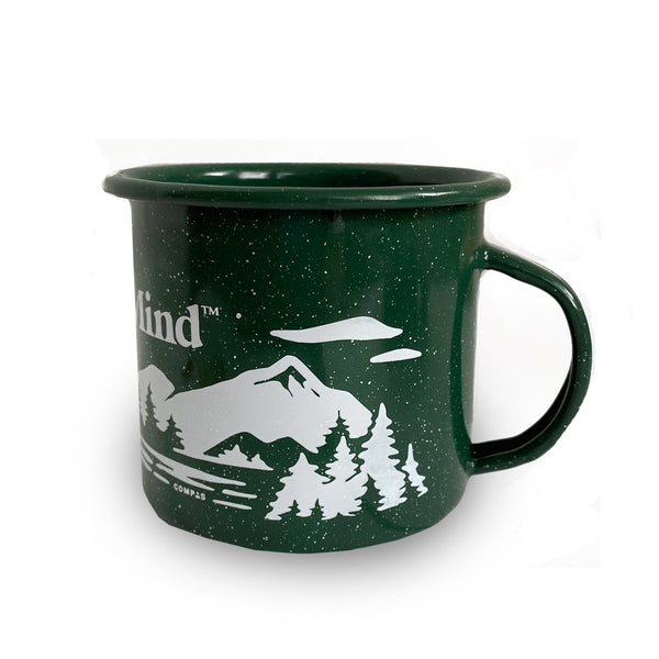 Upstate of Mind Mountain Range Enamel Mug - Green