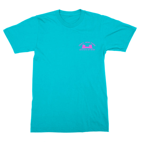 Upstate of Mind - Troy Bridge Tee  (Teal Tie Dye)