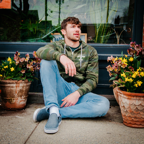 Upstate of Mind Camo Zip-Up Hoodie