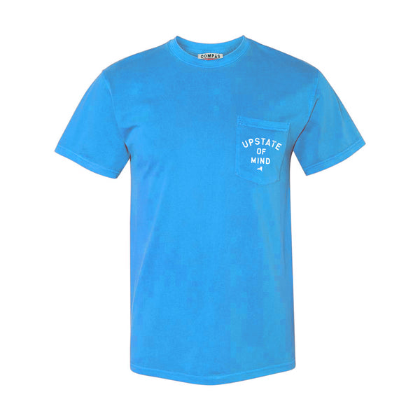 Upstate of Mind Pocket T-Shirt - Ocean Blue Pigment Dyed