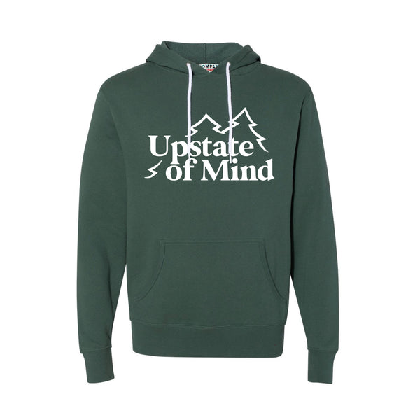 Upstate of Mind Pine Tree Hoodie - Forest Heather