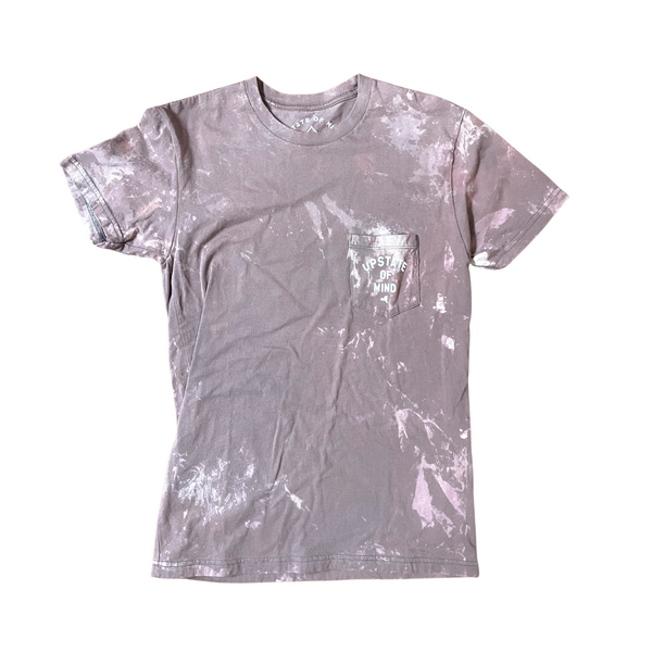 Bleach Dyed Pocket Tee - Light Brown Wash Small (Sample Sale)