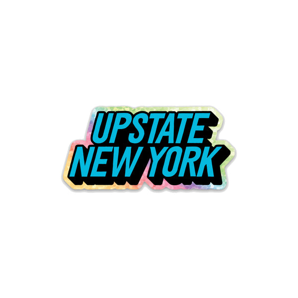 Upstate Post Sticker - Glitter Blue
