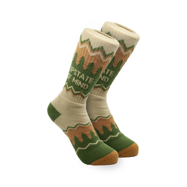 Upstate of Mind Standard Socks - Green / Tan