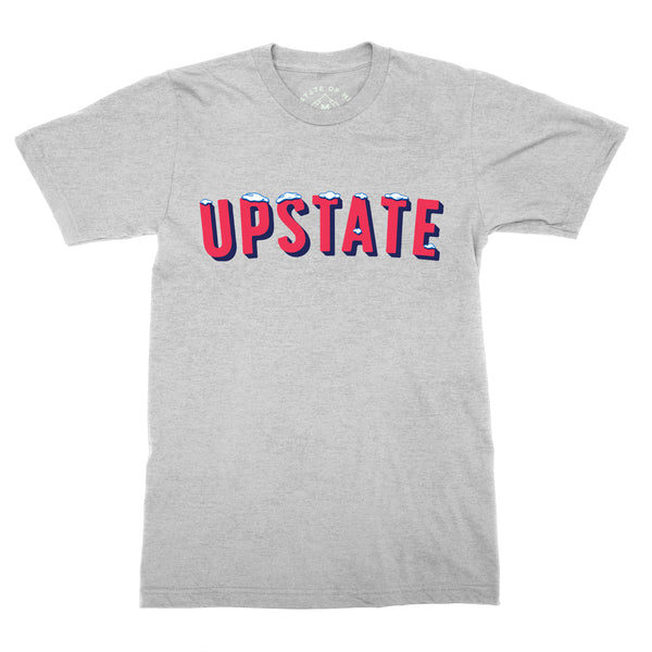 "UPSTATE" Icebox Tee. Inspired by the retro ice coolers that keep you cool all summer long!  Super soft waterbased print on a super soft cotton/poly blend tee.