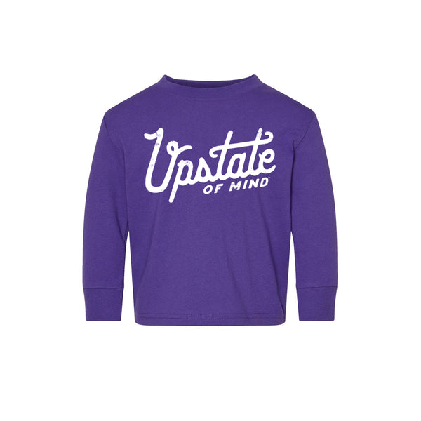 Heritage Script Toddler Longsleeve Tee - Purple