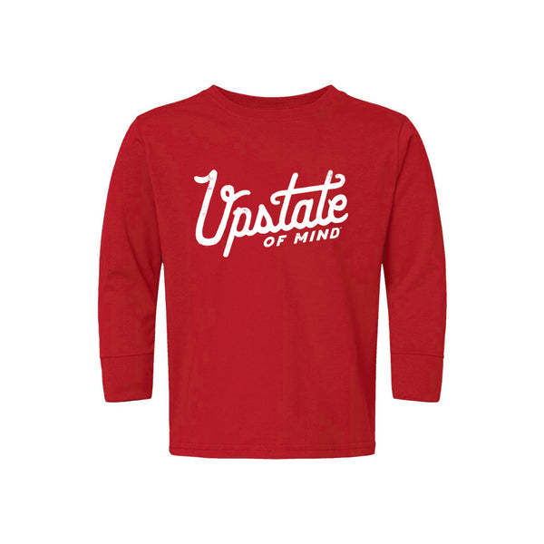Heritage Script Toddler Longsleeve Tee - Red