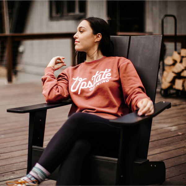 Upstate of Mind - Heritage Script Crewneck - Amber