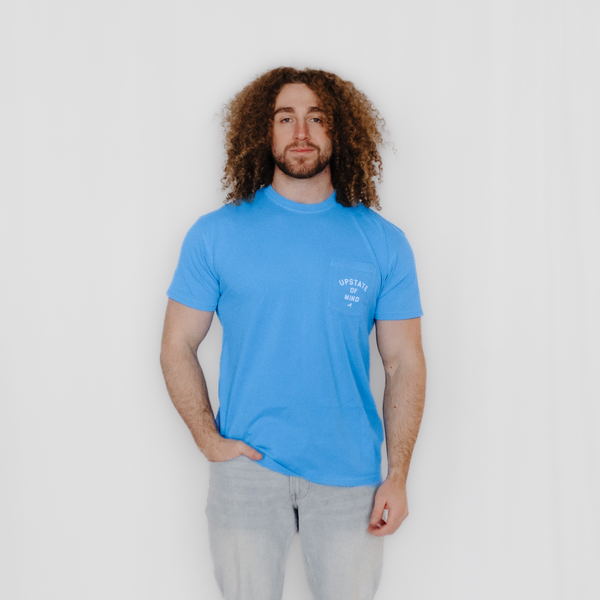 Upstate of Mind Pocket T-Shirt - Ocean Blue Pigment Dyed