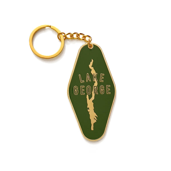 Lake George Outline Retro Keychain