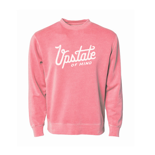 Upstate of Mind - Heritage Script Crewneck - Pink Blossom