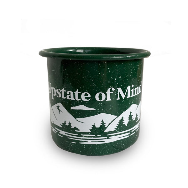 Upstate of Mind Mountain Range Enamel Mug - Green