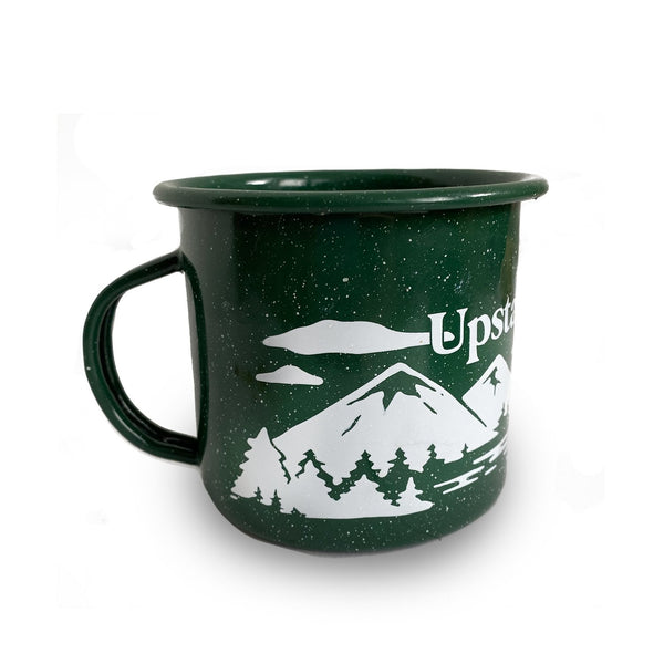 Upstate of Mind Mountain Range Enamel Mug - Green