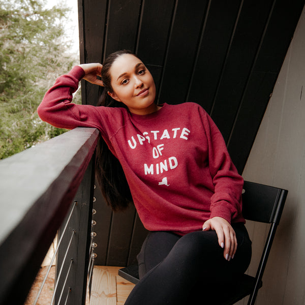 Upstate of Mind Crewneck - Crimson Heather