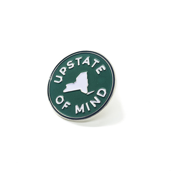 Upstate of Mind Enamel Pin - Green & White