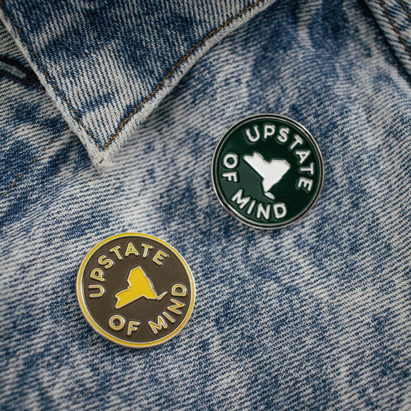 Upstate of Mind Enamel Pin - Green & White