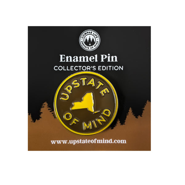 Upstate of Mind Enamel Pin - Brown & Yellow