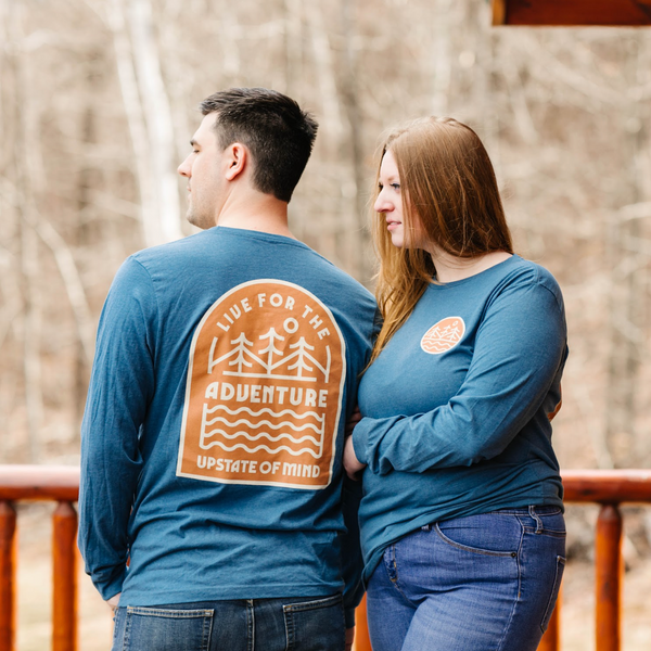 Live for The Adventure Long Sleeve Shirt - Deep Teal Heather SM