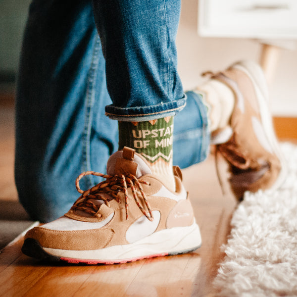 Upstate of Mind Standard Socks - Green / Tan