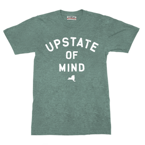 Upstate of Mind Tee in Forest Heather.