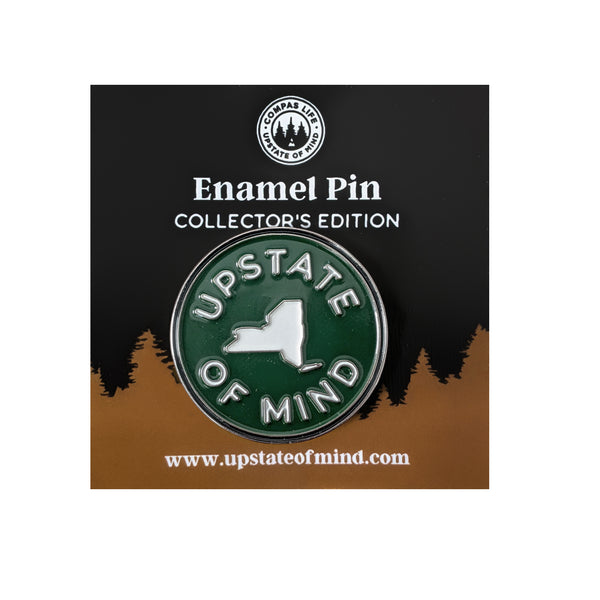 Upstate of Mind Enamel Pin - Green & White